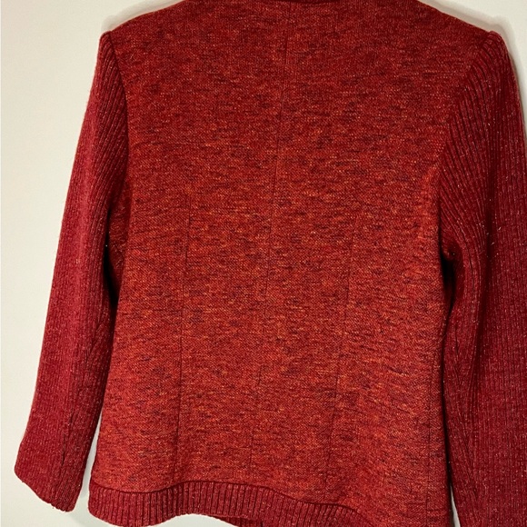STUNNING VINTAGE full zip sweater.  Sz M or L.  Beautiful colour.  VERY UNIQUE!! - Picture 11 of 12